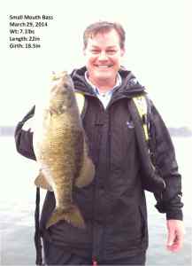 Bschweikart Smallmouth 7.1lbs 22in lenght 18.5 girth March 29, 2014