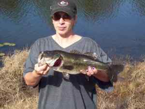 Angie's first big pond bass