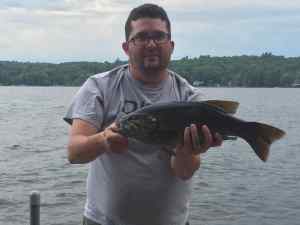 Smallie off the dock