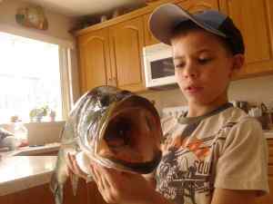 Jimmy Jr. with his 1st Large mouth Bass