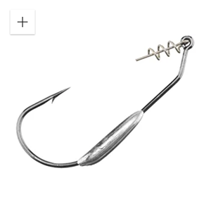 20 pcs Fishing Worm Hook with Spring Twist Lock For Soft Worm