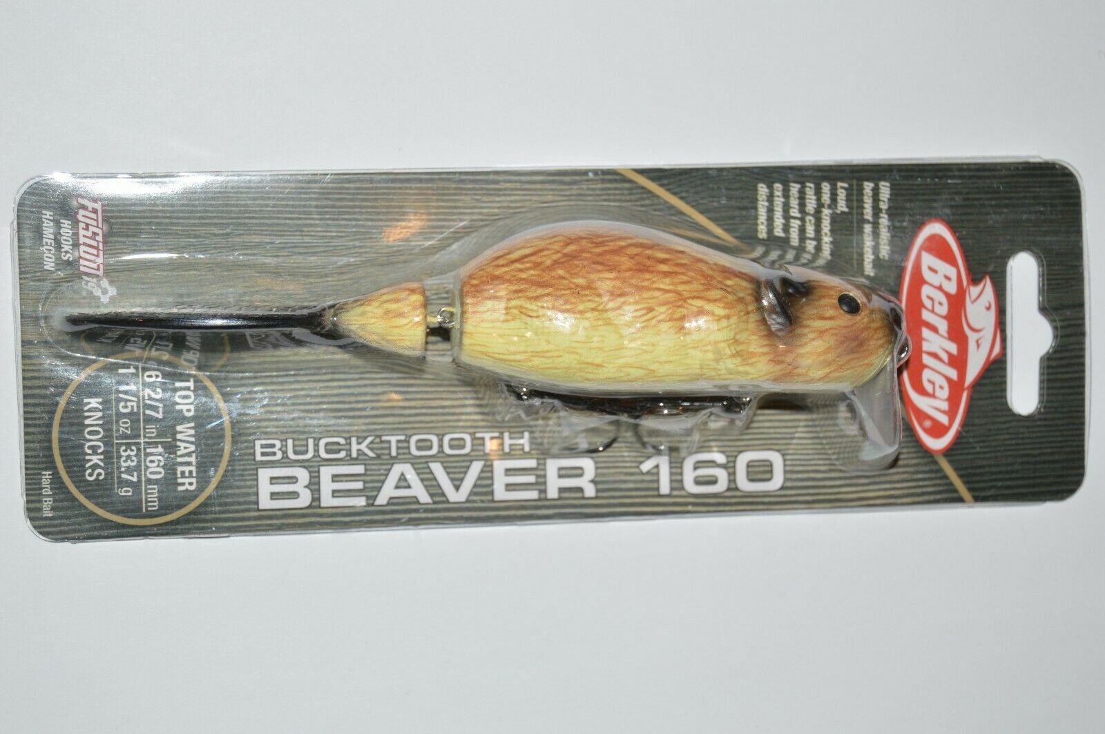 berkley bucktooth beaver 160 bass top water wakebait 6 2/7 tanned