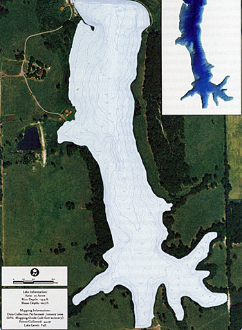 We used a bathymetry map of the lake bottom to determine habitat placement.