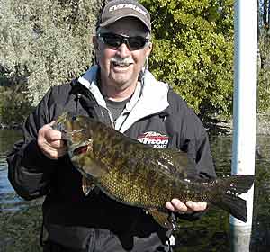 Columbia River guide Bob Adkinson catches his biggest smallmouth in the spring and fall.