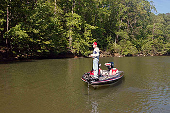 A spinnerbait is one of Roger Stegall’s favorite lures for catching summertime smallmouth on reservoirs.