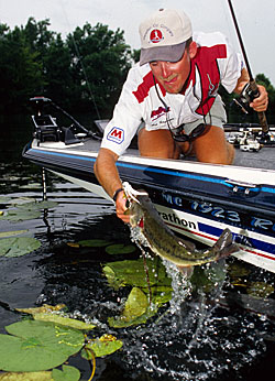 Lily pads are one of the first weeds to emerge in the spring and are a magnet for early-season bass.