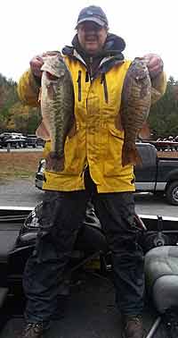 Pennsylvania angler and two-time Bassmaster Classic qualifier Ed Cowan says underspins catch big bass like these. These lures are best fished in cold water, when he believes your chances for a big bass are best. CREDIT: Ed Cowan