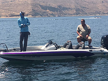 My sons Aaron and Chris on my boat at Castaic...they will fish the US Open