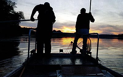 An early morning on the water, electrofishing.