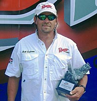 Boater Bob Salotti of Geneva, N.Y., won the Bass Fishing Tournament on Lake Cayuga with five bass that weighed 18-15.