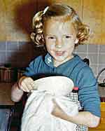 I helped wash dishes while my mother was sick.