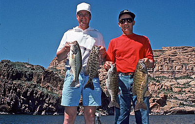 Rob Vanderkooi and John Anderson with some Apache Lake bass.