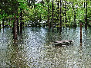 Flooded campground