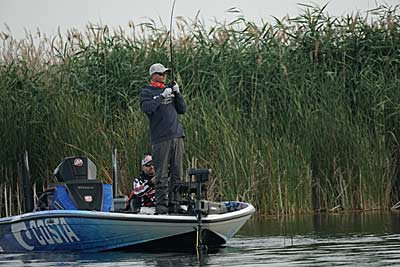 Fishing near reeds and other grasses is a perfect time for flipping and pitching techniques.