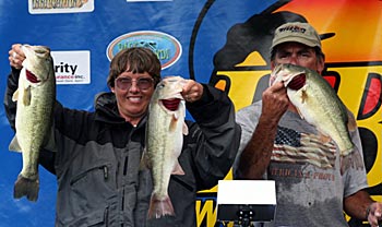 Terry and Lisa Sternard, winners at the Kentucky Lake bass fishing tournament.