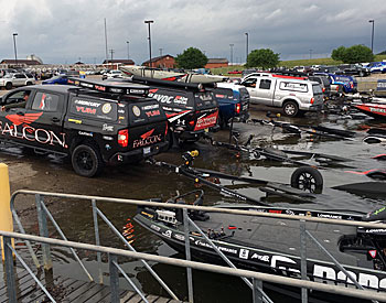 Busy boat ramp