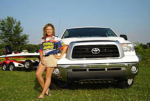 Pro angler Melinda Mize Hooper recently became the first female angler to tow home Toyota's Bonus Bucks.