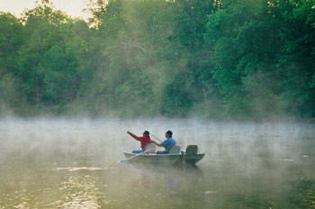 Cool mornings, low waters levels and feisty smallmouth make a summer float trip a treat.