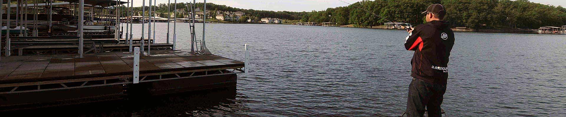 Dock bass fishing